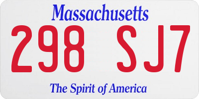 MA license plate 298SJ7