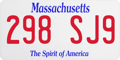 MA license plate 298SJ9