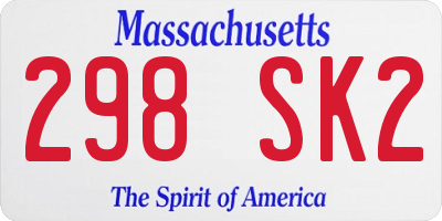 MA license plate 298SK2
