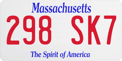 MA license plate 298SK7
