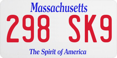 MA license plate 298SK9