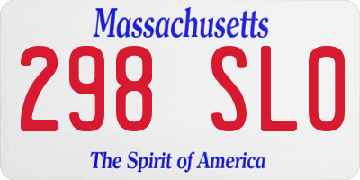 MA license plate 298SL0