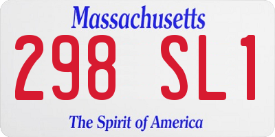 MA license plate 298SL1
