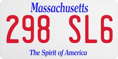 MA license plate 298SL6