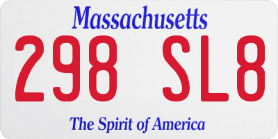 MA license plate 298SL8
