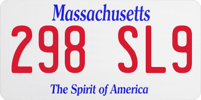 MA license plate 298SL9