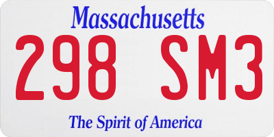 MA license plate 298SM3