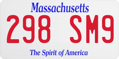MA license plate 298SM9