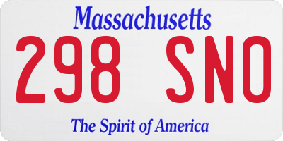 MA license plate 298SN0