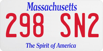 MA license plate 298SN2