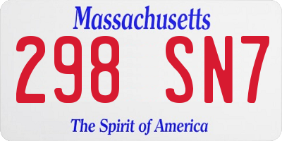 MA license plate 298SN7