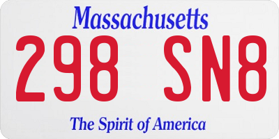 MA license plate 298SN8