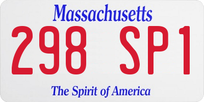 MA license plate 298SP1