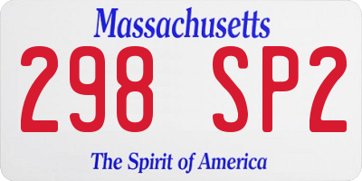 MA license plate 298SP2