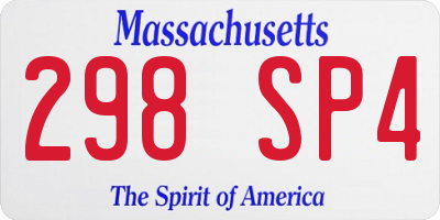 MA license plate 298SP4