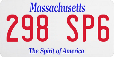MA license plate 298SP6