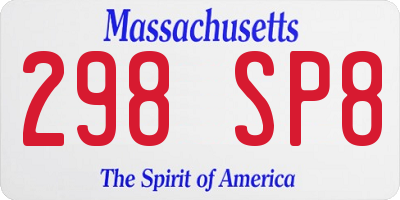 MA license plate 298SP8