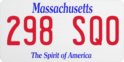 MA license plate 298SQ0