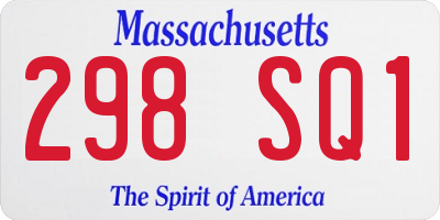 MA license plate 298SQ1