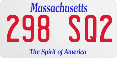 MA license plate 298SQ2