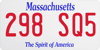 MA license plate 298SQ5