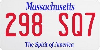 MA license plate 298SQ7