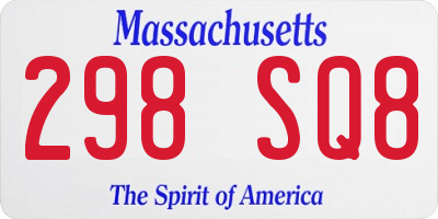 MA license plate 298SQ8
