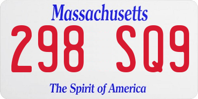 MA license plate 298SQ9
