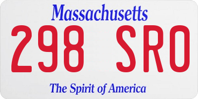 MA license plate 298SR0