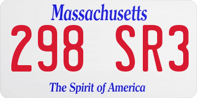 MA license plate 298SR3