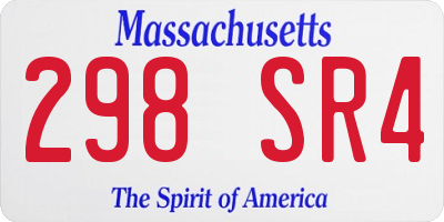MA license plate 298SR4