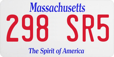 MA license plate 298SR5