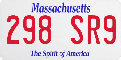 MA license plate 298SR9