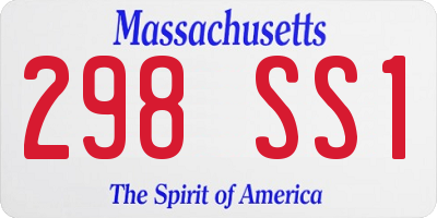 MA license plate 298SS1