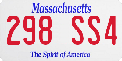 MA license plate 298SS4