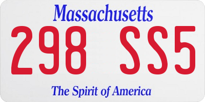 MA license plate 298SS5