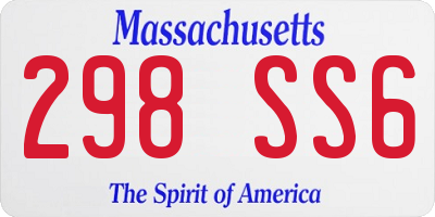 MA license plate 298SS6