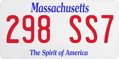 MA license plate 298SS7