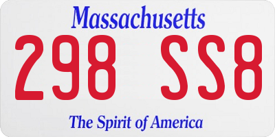 MA license plate 298SS8