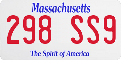 MA license plate 298SS9
