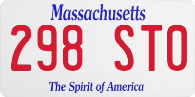 MA license plate 298ST0
