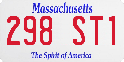 MA license plate 298ST1