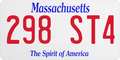 MA license plate 298ST4