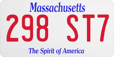 MA license plate 298ST7