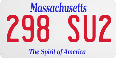MA license plate 298SU2