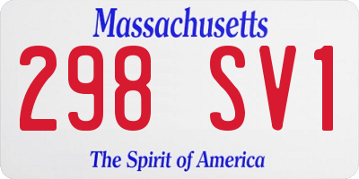 MA license plate 298SV1
