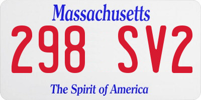 MA license plate 298SV2