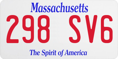 MA license plate 298SV6