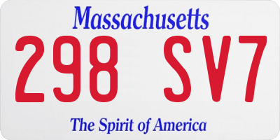 MA license plate 298SV7