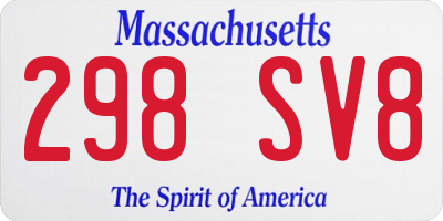 MA license plate 298SV8